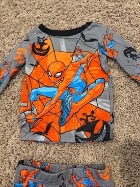 Marvel Orange, Blue & Gray Spider-Man Pajama Set